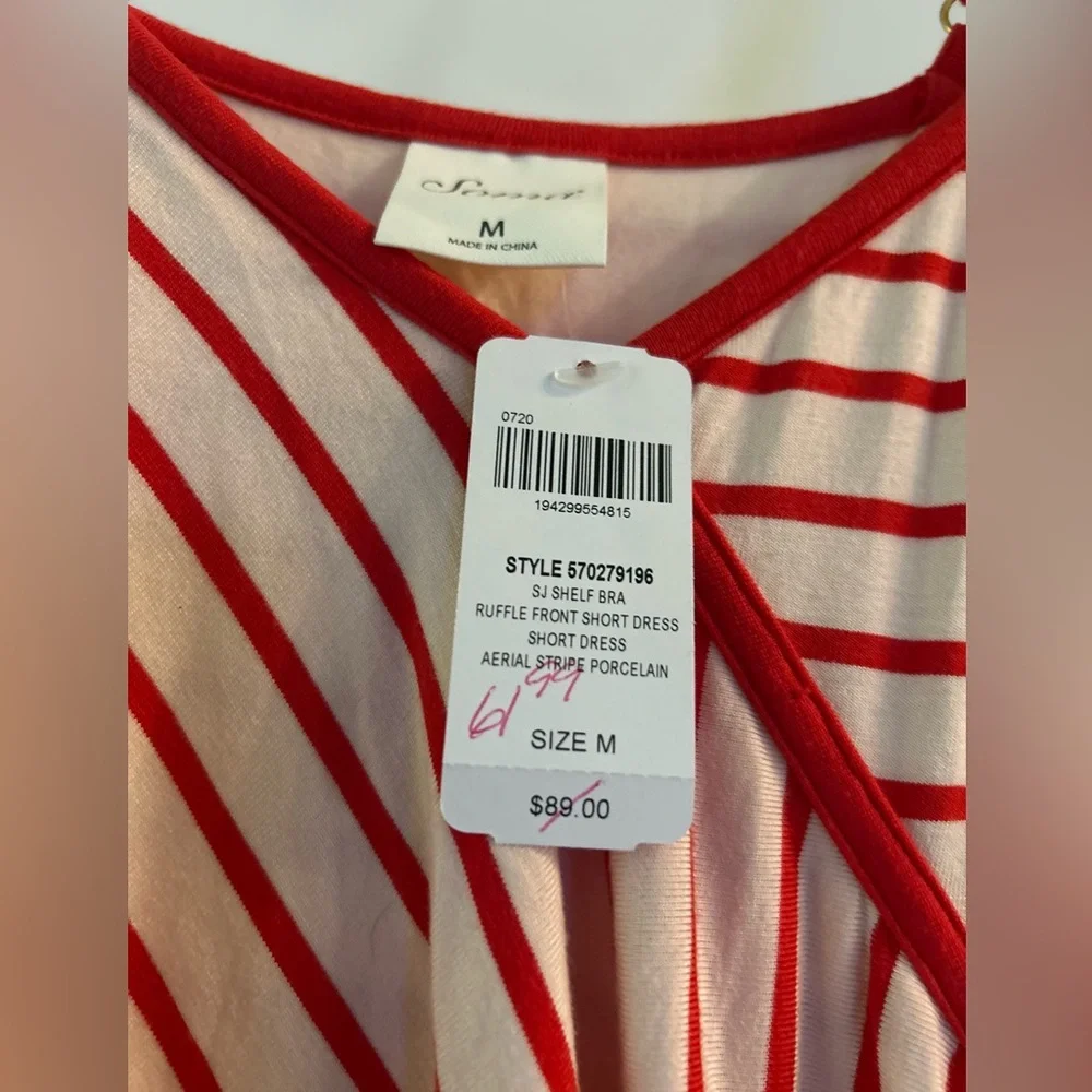 Women’s Medium Soma Striped Adjustable Strap Jersey Dress NWT - Picture 3 of 10